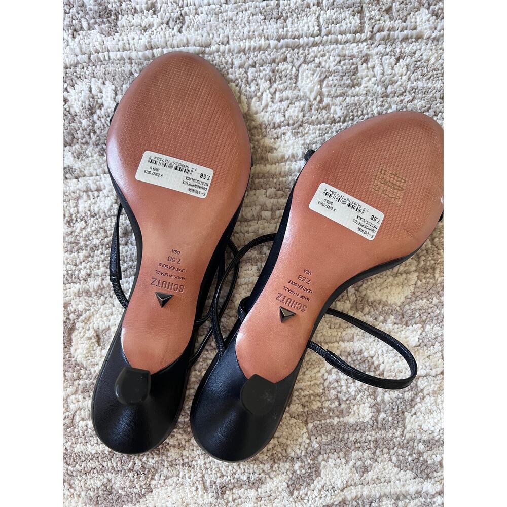 New Schutz Evenise Strappy Kitten-Heel Leather Sandals US7.5 - Picture 4 of 5
